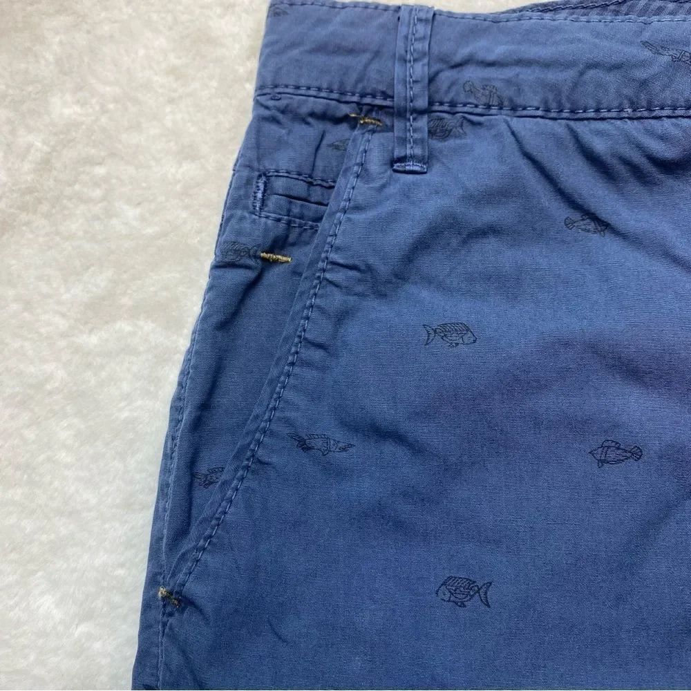 Springfield Blue Fish Print Shorts Size 32 - Picture 5 of 10